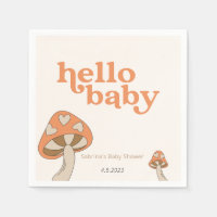 Mushroom Baby Shower Invitation | Orange and Brown