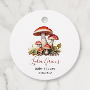 Mushroom Baby Shower Invite, Fall Gender Neutral Favour Tags
