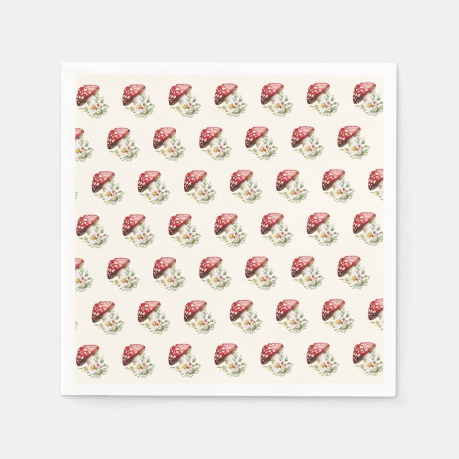 Mushroom Baby Shower  Napkin (Front)