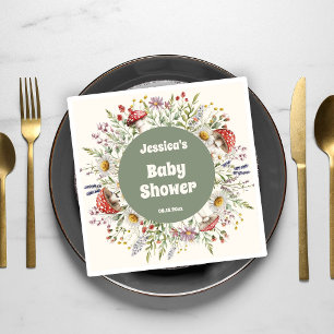 Mushroom Baby Shower  Napkin