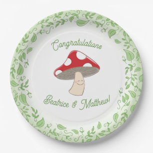 Mushroom Baby Shower Paper Plate