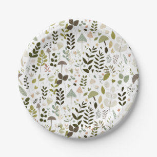 Mushroom Baby Shower Paper Plate