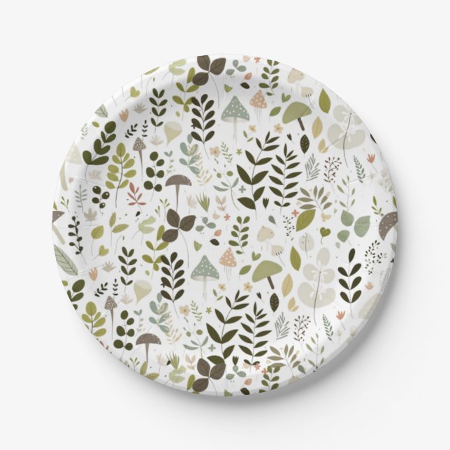 Mushroom Baby Shower  Paper Plate (Front)
