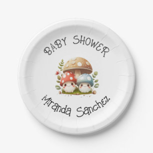 Mushroom Baby Shower  Paper Plate