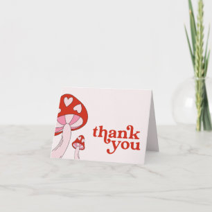 Mushroom Baby Shower Thank You   Red & Pink Invitation