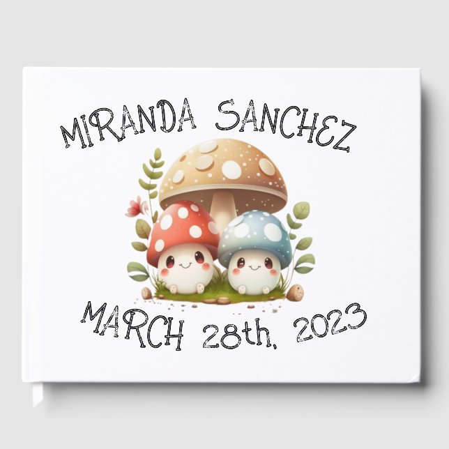Mushroom Baby Shower Welcome  Guest Book (Front)