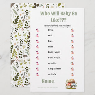 Mushroom Baby Shower Who is Baby Like Stationery