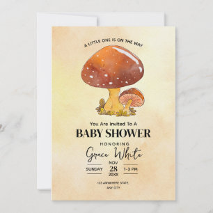 Mushroom Baby Shower Woodland Baby Shower minimal Invitation