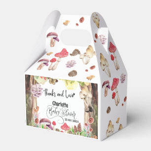 mushroom baby shower woodland forest favour box