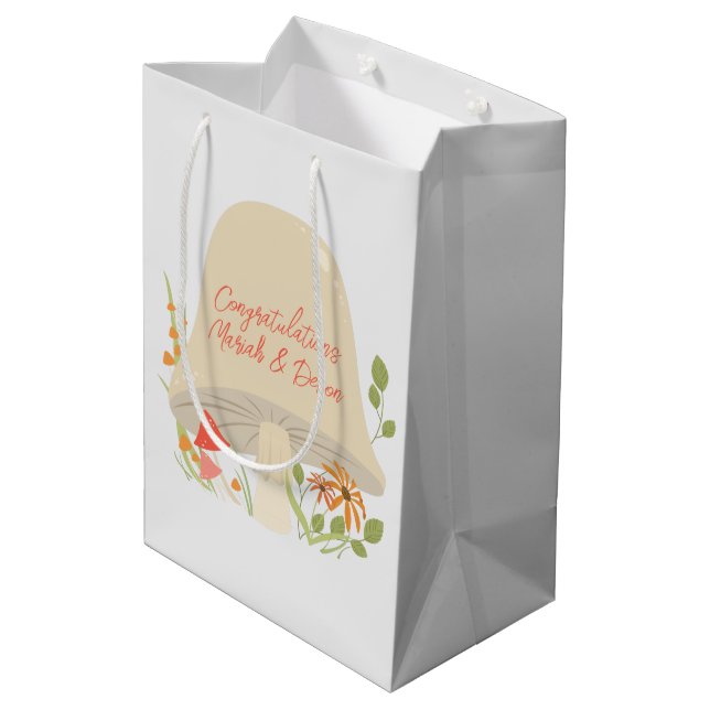Mushroom Baby Shower Woodland Medium Gift Bag (Back Angled)