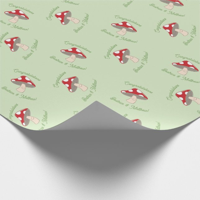 Mushroom Baby Shower Wrapping Paper (Corner)