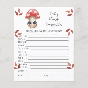 Mushroom - Baby Word Scramble   Baby Shower Game