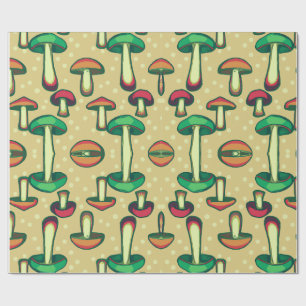 Mushroom Background Wrapping Paper