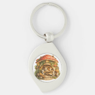 Mushroom Bakery   Whimsical Woodland Cottagecore  Key Ring