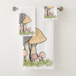 Mushroom  bath towel set