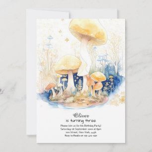 Mushroom Birthday Invitation