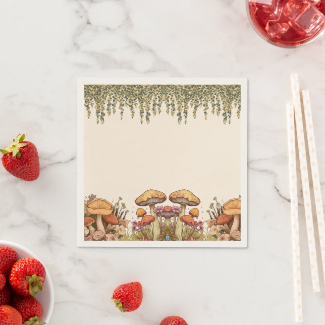 Mushroom Boho Theme Napkin (Insitu)