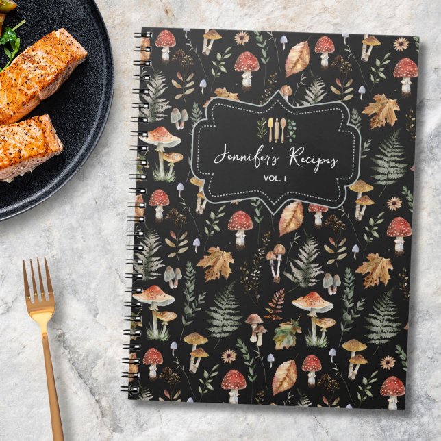 Mushroom Botanical Pattern Family Recipe Journal (Creator Uploaded)