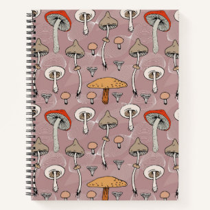 Mushroom Botanical Pattern Notebook