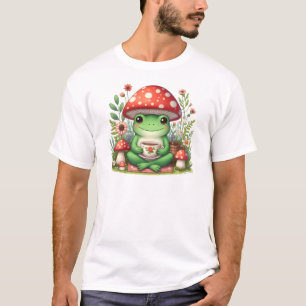 Mushroom Brew – Cottagecore Frog with Tea T-Shirt