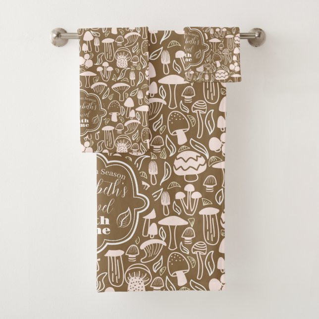 Mushroom Brown Cream Bath Towel Set (Insitu)