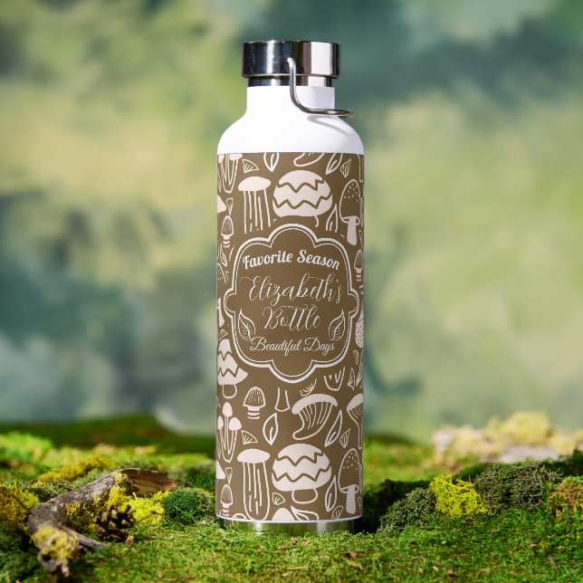 Mushroom Brown Cream Cooler Water Bottle (Outdoor)
