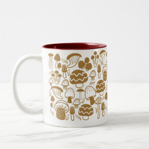 Mushroom Brown White Mug