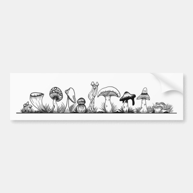 Mushroom bumper sticker (hand drawn) (Front)