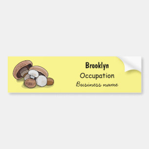 Mushroom cartoon illustration bumper sticker