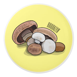 Mushroom cartoon illustration ceramic knob