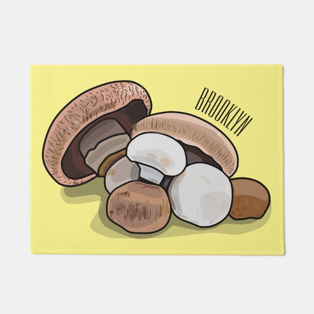 Mushroom cartoon illustration  doormat (Front)