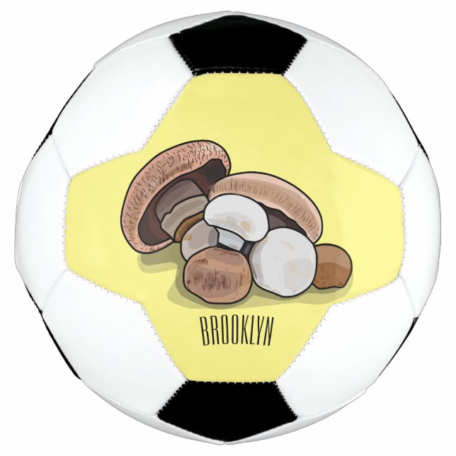 Mushroom cartoon illustration  football (Front)