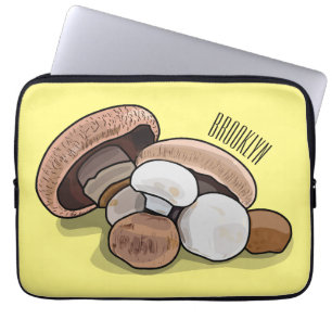 Mushroom cartoon illustration  laptop sleeve