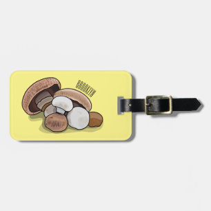 Mushroom cartoon illustration luggage tag