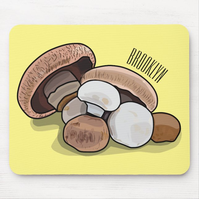 Mushroom cartoon illustration  mouse mat (Front)