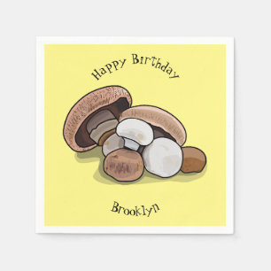 Mushroom cartoon illustration napkin