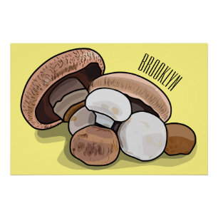 Mushroom cartoon illustration  poster