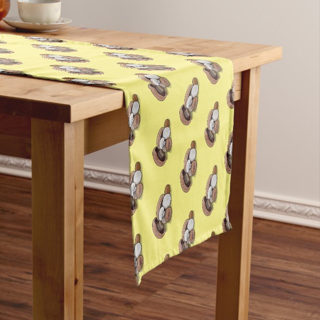 Mushroom cartoon illustration  short table runner (In Situ)
