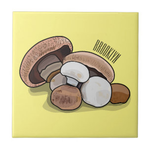 Mushroom cartoon illustration tile