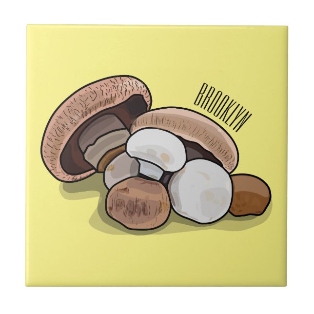 Mushroom cartoon illustration  tile (Front)