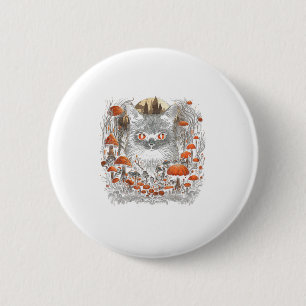 Mushroom Cat Cottagecore Aesthetic Goth Art Emo My 6 Cm Round Badge