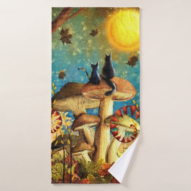 Mushroom Cats  Bath Towel Set (Bath Towel)