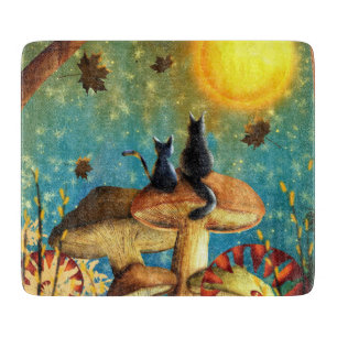 Mushroom Cats Cutting Board