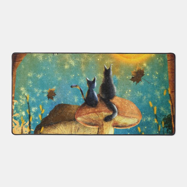 Mushroom Cats  Desk Mat (Front)