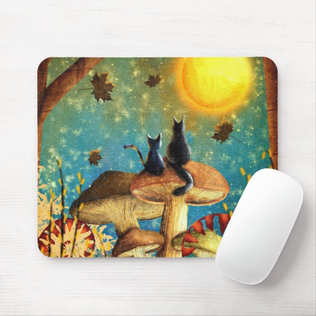Mushroom Cats  Mouse Mat (With Mouse)