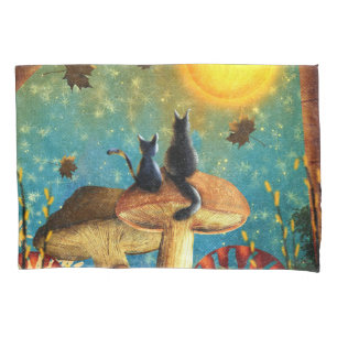 Mushroom Cats  Pillowcase