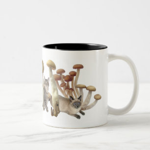 Mushroom cats Two-Tone coffee mug