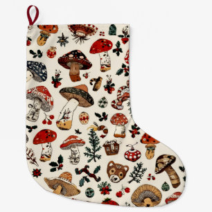 Mushroom christmas  large christmas stocking