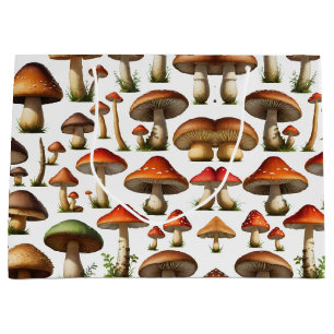 Mushroom Collection Pattern Design Large Gift Bag