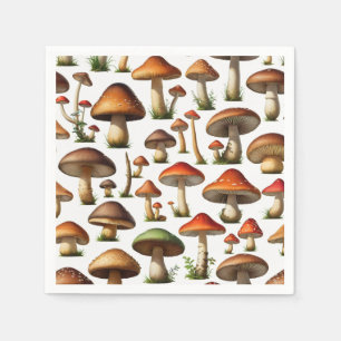 Mushroom Collection Pattern Design Napkin